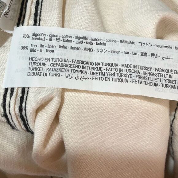 Zara Beige Cotton Linen Blend Boiler Suit Pockets Denim Utility Jumpsuit Small - Picture 13 of 14